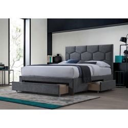 Кровать с ящиками HARRIET velvet серый 160x200 cm