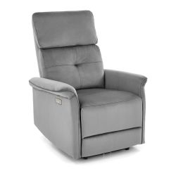 Кресло recliner SEMIR velvet серый