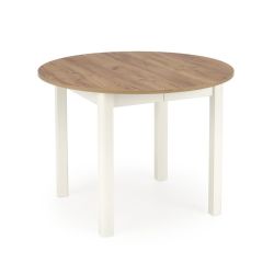 Раскладной обеденный стол RINGO 102-142x102x76 cm дуб крафт/белый