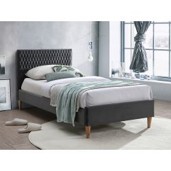 Кровать AZURRO velvet серый Bluvel 14 90x200