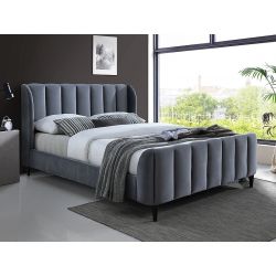 Кровать CARINA velvet серый Bluvel 14 160x200