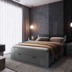 Кровать с ящиком GALAXY 160 24CBEA51 дуб карбон