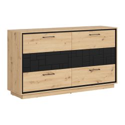 Комод PONT KOM6S дуб артисан/черный 160 cm
