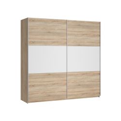 Шкаф с раздвижными дверями 220 cm COLIN дуб сонома/белый