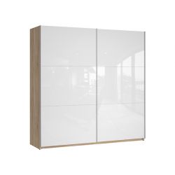 Шкаф с раздвижными дверями 220 cm COLIN дуб сонома/белый глянец
