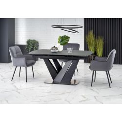 Раздвижной обеденный стол PATRIZIO 160-200/90/77 cm темно-серый/черный
