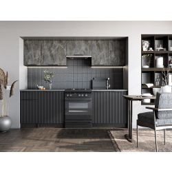 Кухонный комплект TAMARA 240 cm серый/черный