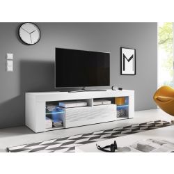 Tv-alus BORN 140 cm valge/valge kõrgläige + LED 
