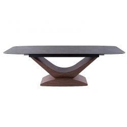 Раздвижной обеденный стол DOLCE ceramic серый мрамор/орех 180-240x95 cm