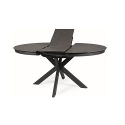 Раздвижной обеденный стол PORTO ceramic серый мрамор/черный 120-160x120 cm