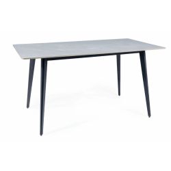 Обеденный стол IVY серый мрамор/черный 140X80 cm