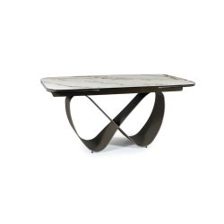 Раскладной обеденный стол INFINITY ceramic amber bianco/коричневый 160-240x95 cm