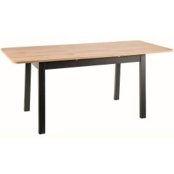 Раздвижной обеденный стол IKAR дуб артисан/черный 124-168x74 cm