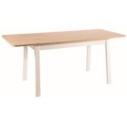 Раздвижной обеденный стол IKAR дуб артисан/белый 124-168x74 cm