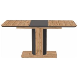 Раздвижной обеденный стол HEXON дуб вотан/антрацит 120-160x80 cm
