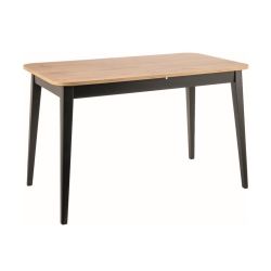 Раздвижной обеденный стол GUSTO дуб вотан/черный 120-160x68 cm