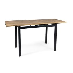 Раздвижной обеденный стол GD-017 дуб артисан/черный 110-170x74 cm