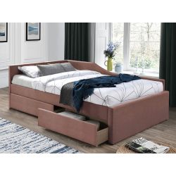 Кровать с ящиками ELIOT velvet розовый T185