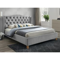 Кровать Aspen 160x200 velvet светло-серый Bluvel 03
