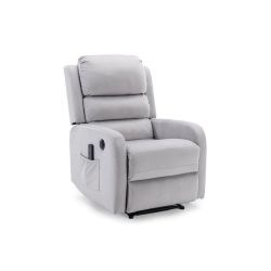 Кресло PEGAZ M (с функцией массажа) velvet светло-серый Bluvel 03
