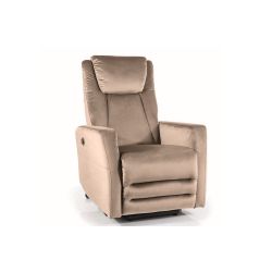 Кресло recliner (relax) ADONIS velvet темно-бежевый Bluvel 40