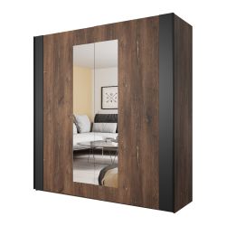 Шкаф с раздвижными дверями 200 cm SIGMA дуб flagstaff/черный