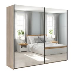 Шкаф с раздвижными дверями 220 cm TETRIX дуб сонома/2 зеркала