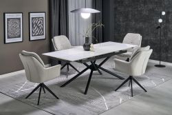 Раскладной обеденный стол VITORINO 160-220/90/75 cм белый мрамор