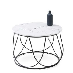 Diivanilaud NUBIRA valge marmor/must 60cm