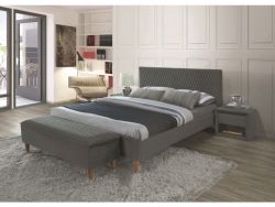 КРОВАТЬ AZURRO 140 серый БАРХАТ