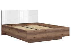 Кровать с подъемным механизмом 160x200 FORN дуб делано/белый глянец