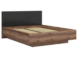 Ülestõstetava põhjaga voodi 160x200 FORN tamm delano/must matt