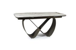 Раскладной обеденный стол INFINITY ceramic amber bianco/коричневый 160-240x95 cm