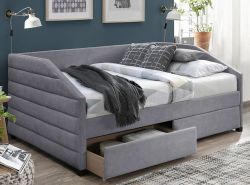 Кровать с ящиками NADIA velvet серый T142