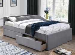 Кровать с ящиками ELIOT velvet серый T142