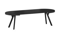 Раскладной обеденный стол DOMINGO 100-250x100 cm черный нат.шпон