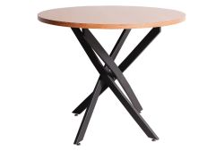 Ümmargune söögilaud AGIS pähkel/must 90 cm