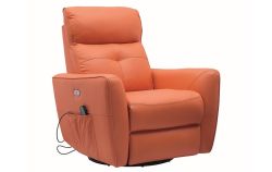 Кресло-recliner HELIOS M (с функцией массажа) оранжевая экокожа