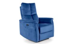 Кресло NEPTUN M (с функцией массажа) velvet синий Bluvel 86