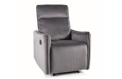 Кресло-recliner TRAVIS velvet серый Bluvel 14