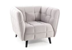 Кресло Castello 1 velvet светло-серый Bluvel 03/венге