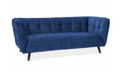 Диван Castello 3 velvet синий Bluvel 86/венге 200 cm