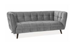 Диван Castello 3 velvet серый Bluvel 14/венге 200 cm