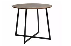 Круглый обеденный стол LUNA деревенский коричневый/черный 90 cm