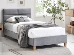 Кровать SIERRA velvet серый T150 90x200