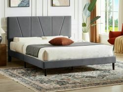 Кровать SAVANA velvet серый T192 160x200