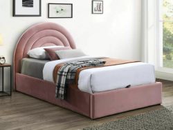 Кровать с подъемным механизмом POLLY velvet 120x200 розовый Bluvel 52