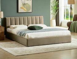 Кровать с ящиком для белья MONTREAL velvet Bluvel 28 бежевый 140x200