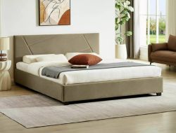 Кровать с подъемным механизмом 140x200 COLUMBIA velvet бежевый Bluvel 28