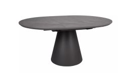Раздвижной обеденный стол ANGEL II 120-160X120 cm серый мрамор/черный